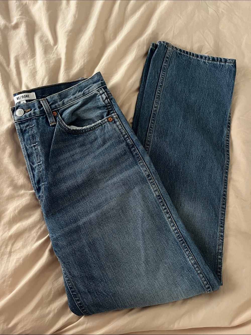 Re/Done 90s High rise loose cotton Straight-Leg Jeans